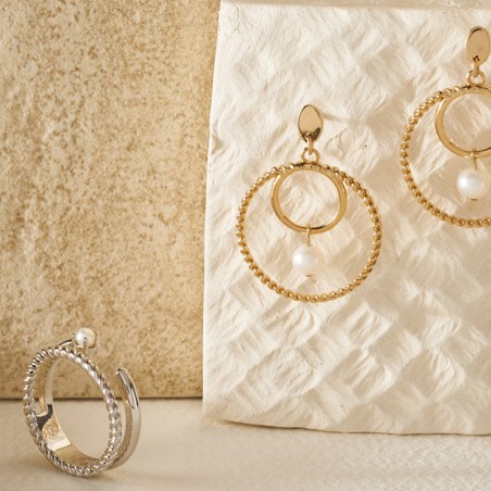 Boucles d'oreilles femme saunier lin plaqué or – boucles d'oreilles femme