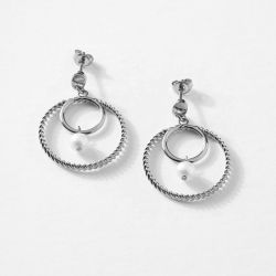 Boucles d'oreilles femme saunier lin argent 925/1000 - boucles-d-oreilles-femme - edora - 0