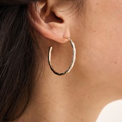 Boucles d’oreilles plaqué or: créoles, puces, pendantes plaqué or (4) - creoles - edora - 2