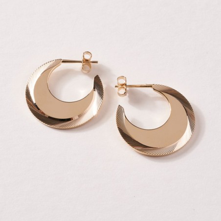 Boucles d'oreilles créoles femme saunier cordage plaqué or – créoles