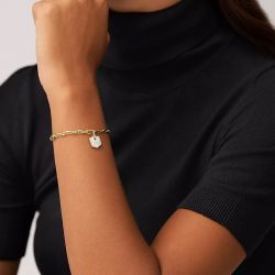 Bracelet chaîne femme fossil heritage laiton doré nacre - chaines - edora - 1