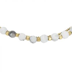 Bracelet perles femme fossil all stacked up acier doré howlite - plus-de-bracelets-femmes - edora - 3