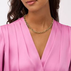 Collier chaîne femme fossil heritage d-link ancre acier doré - chaines - edora - 1