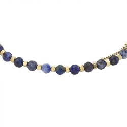 Bracelet perles femme fossil all stacked up acier doré lapis-lazuli - plus-de-bracelets-femmes - edora - 2