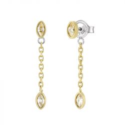 Boucles d'oreilles pendantes femme sadie seasonal sparkle acier bicolore - pendantes - edora - 0