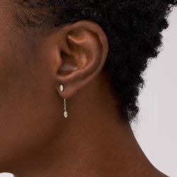 Boucles d'oreilles pendantes femme sadie seasonal sparkle acier bicolore - pendantes - edora - 1
