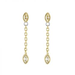 Boucles d'oreilles pendantes femme sadie seasonal sparkle acier bicolore - pendantes - edora - 2