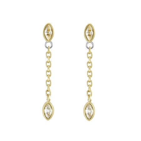 Boucles d'oreilles pendantes femme sadie seasonal sparkle acier bicolore – pendantes