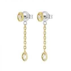 Boucles d'oreilles pendantes femme sadie seasonal sparkle acier bicolore - pendantes - edora - 3