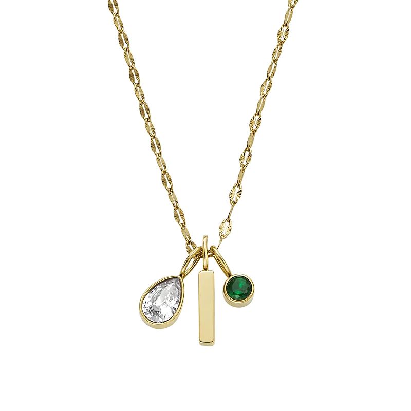 Collier femme fossil sadie seasonal sparkle acier doré - plus-de-colliers-femmes - edora