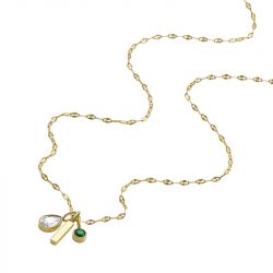 Collier femme fossil sadie seasonal sparkle acier doré - plus-de-colliers-femmes - edora - 2