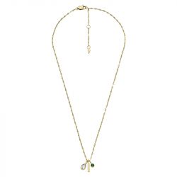 Collier femme fossil sadie seasonal sparkle acier doré - plus-de-colliers-femmes - edora - 4