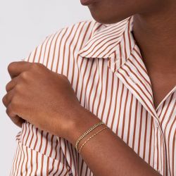 Coffret deux bracelets chaînes femme fossil seasonal acier doré - chaines - edora - 1