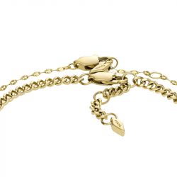 Coffret deux bracelets chaînes femme fossil seasonal acier doré - chaines - edora - 2