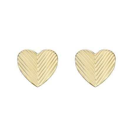Boucles d'oreilles puces femme fossil harlow linear texture acier bicolore – puces