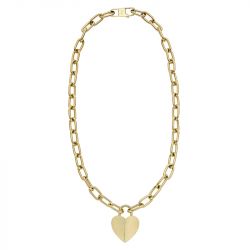 Collier pendentif femme fossil harlow linear texture acier doré - plus-de-colliers-femmes - edora - 3