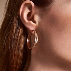 Boucles d’oreilles acier: boucles d’oreilles argentées, dorées (8) - creoles - edora - 2
