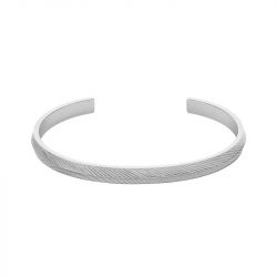 Bracelet jonc femme fossil harlow linear acier argenté - joncs - edora - 0