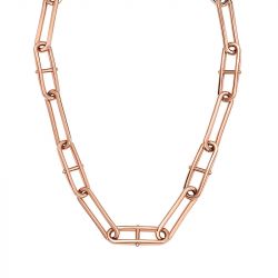 Collier chaîne femme fossil heritage d-link acier doré rose - chaines - edora - 0