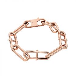 Bracelet chaîne femme fossil heritage d-link acier doré rose - chaines - edora - 0