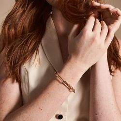 Bracelet chaîne femme fossil heritage d-link acier doré rose - chaines - edora - 1