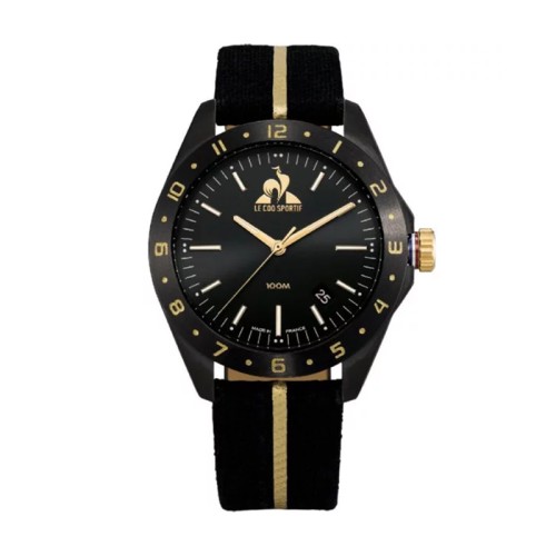 Montre Homme LE COQ SPORTIF COQ D'OR Nylon Noir et Doré