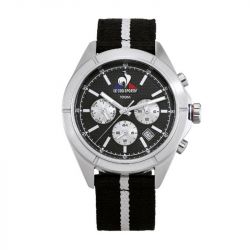 Montre chronographe homme le coq sportif essentiel nylon noir blanc - chronographes - edora - 0