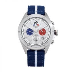Montre chronographe homme le coq sportif essentiel nylon bleu blanc - chronographes - edora - 0