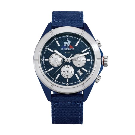 Montre chronographe homme le coq sportif essentiel nylon bleu – corbeille