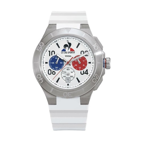 Montre Chronographe Homme LE COQ SPORTIF INTÉGRÉE Silicone Blanc