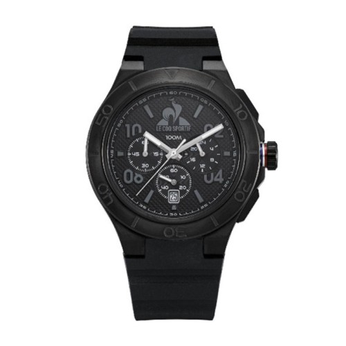 Montre Chronographe Homme LE COQ SPORTIF INTÉGRÉE Silicone Noir