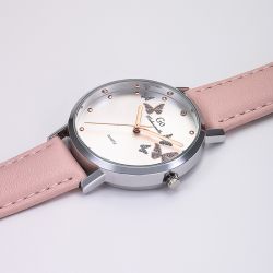 Montre femme go mademoiselle cuir rose - analogiques - edora - 1