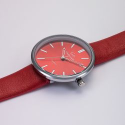 Montre femme go mademoiselle cuir rouge synthétique - analogiques - edora - 1