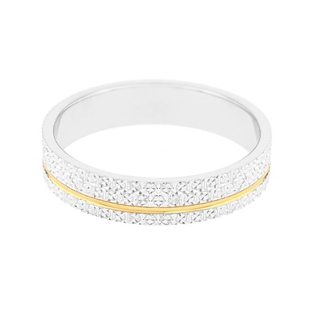 Alliance mixte texturée edora sur-mesure or 750/1000 bicolore edo3y235x40.750mil – bagues de mariage