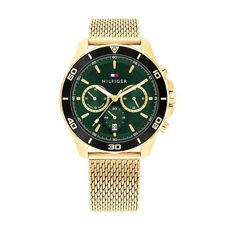 Montre chronographe homme tommy hilfiger jordan acier doré - chronographes - edora