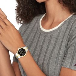 Montre femme tommy hilfiger monica acier bicolore - analogiques - edora - 3