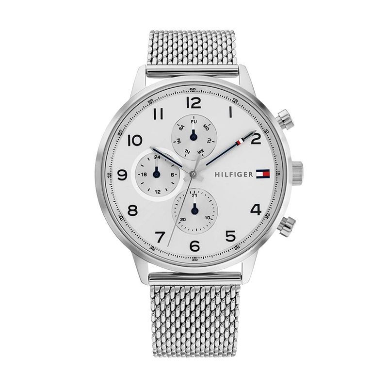 Montre chronographe homme tommy hilfiger leonard acier argenté - chronographes - edora