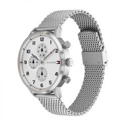 Montre chronographe homme tommy hilfiger leonard acier argenté - chronographes - edora - 1