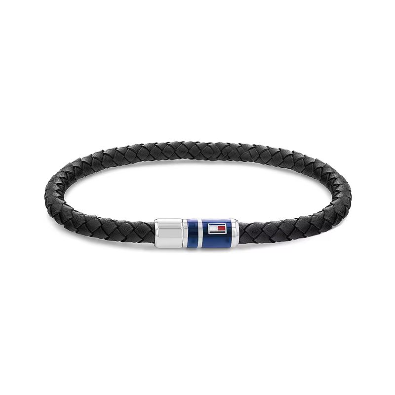 Bracelet homme tommy hilfiger casual cuir noir - plus-de-bracelets-hommes - edora