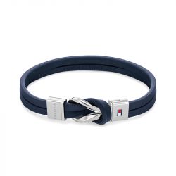 Bracelet homme tommy hilfiger braided knot cuir bleu - plus-de-bracelets-hommes - edora - 0