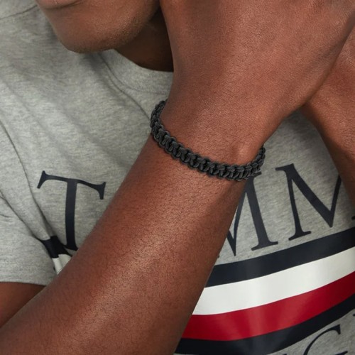 Bracelet Homme TOMMY HILFIGER BRAIDED TEXTILE Nylon Noir