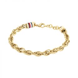 Bracelet chaîne homme tommy hilfiger rope chain acier doré - chaines - edora - 0