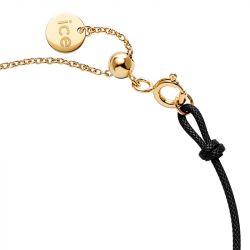 Bracelet femme ice diamond acier doré cordon noir diamant - plus-de-bracelets-femmes - edora - 2