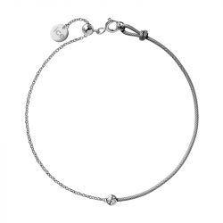 Bracelet femme ice diamond acier argenté cordon gris diamant - plus-de-bracelets-femmes - edora - 0