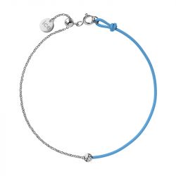 Bracelet femme ice diamond acier argenté cordon bleu diamant - plus-de-bracelets-femmes - edora - 0