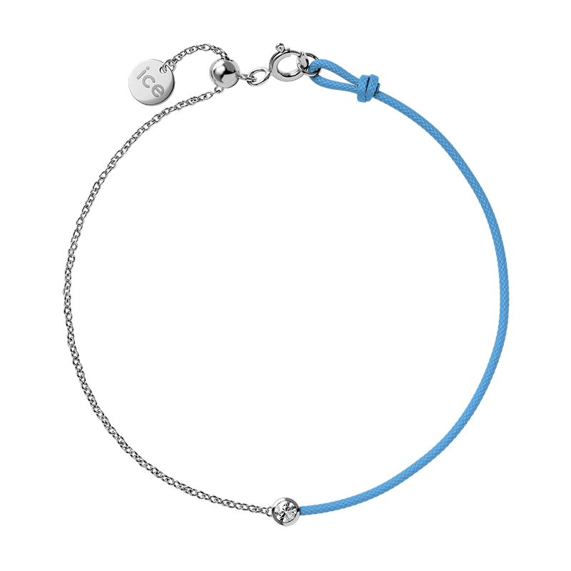 Bracelet femme ice diamond acier argenté cordon bleu diamant - plus-de-bracelets-femmes - edora