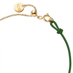 Bracelet femme ice diamond acier doré cordon vert diamant - plus-de-bracelets-femmes - edora - 2