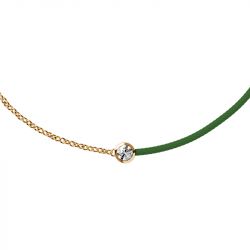 Bracelet femme ice diamond acier doré cordon vert diamant - plus-de-bracelets-femmes - edora - 1