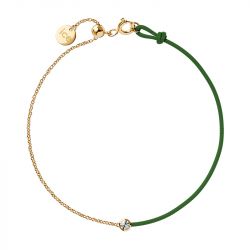 Bracelet femme ice diamond acier doré cordon vert diamant - plus-de-bracelets-femmes - edora - 0