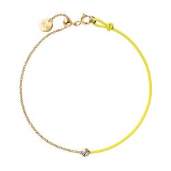 Bracelet femme ice diamond acier doré cordon jaune diamant - plus-de-bracelets-femmes - edora - 0